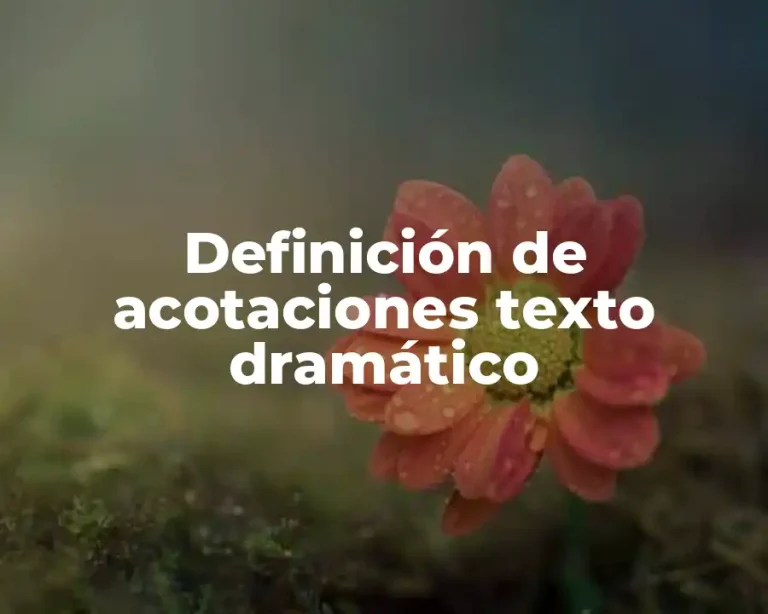 Definición de acotaciones texto dramático