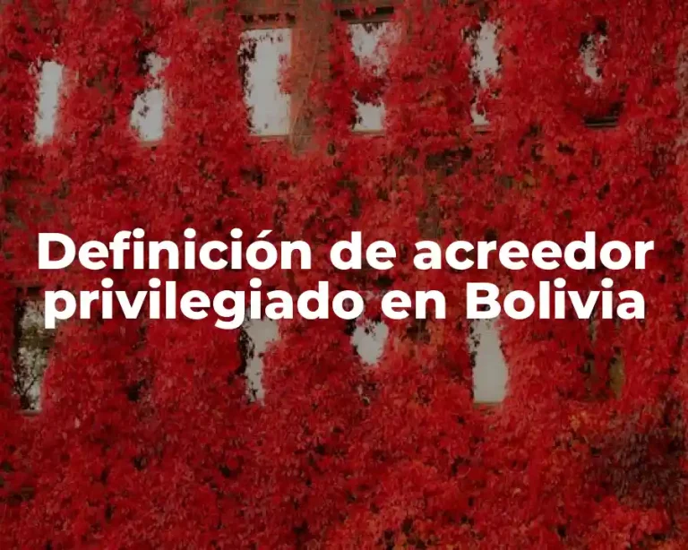 Definición de acreedor privilegiado en Bolivia