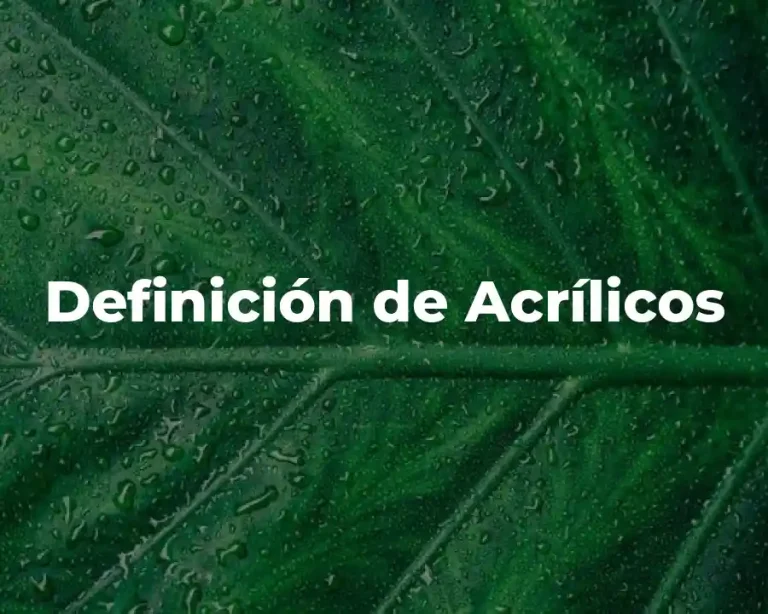 Definición de Acrílicos