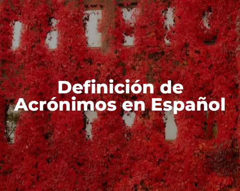 Definición de Acrónimos en Español