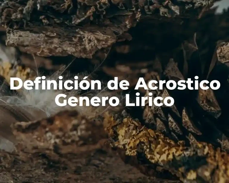 Definición de Acrostico Genero Lirico