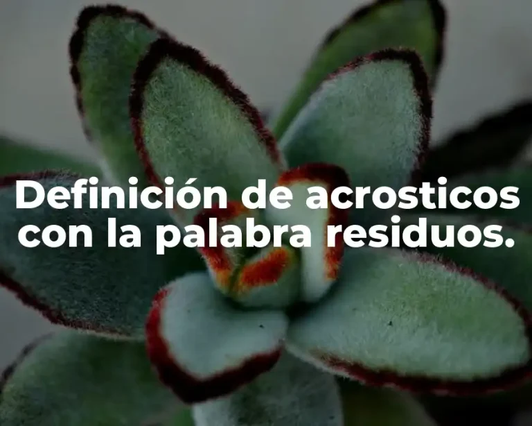 Definición de acrosticos con la palabra residuos.