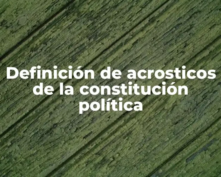 Definición de acrosticos de la constitución política