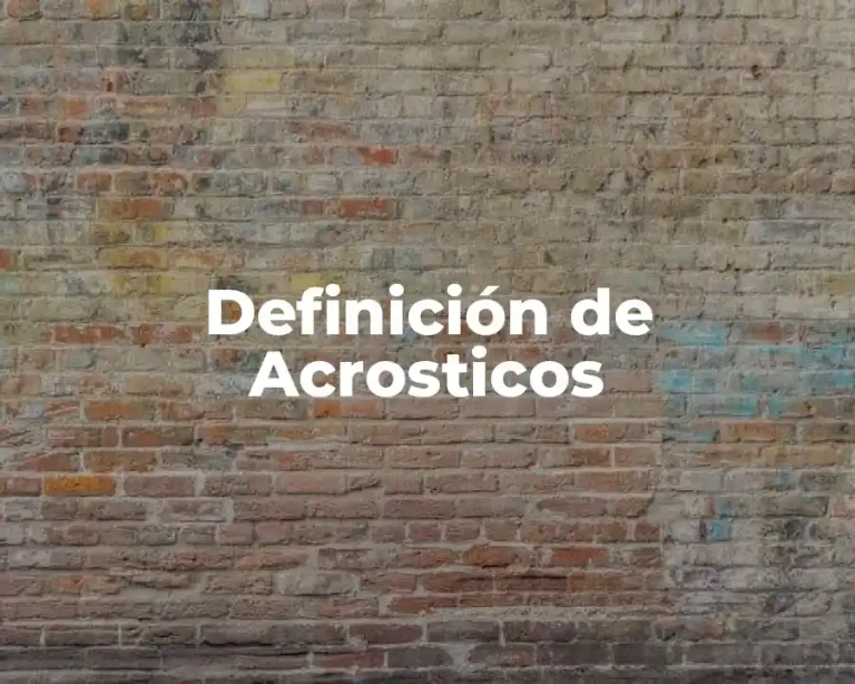 Definición de Acrosticos