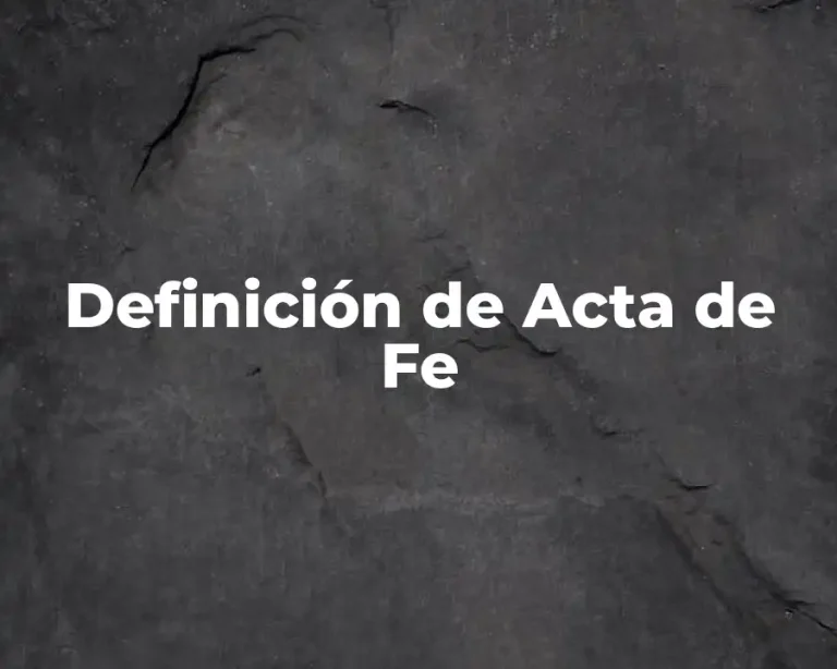 Definición de Acta de Fe