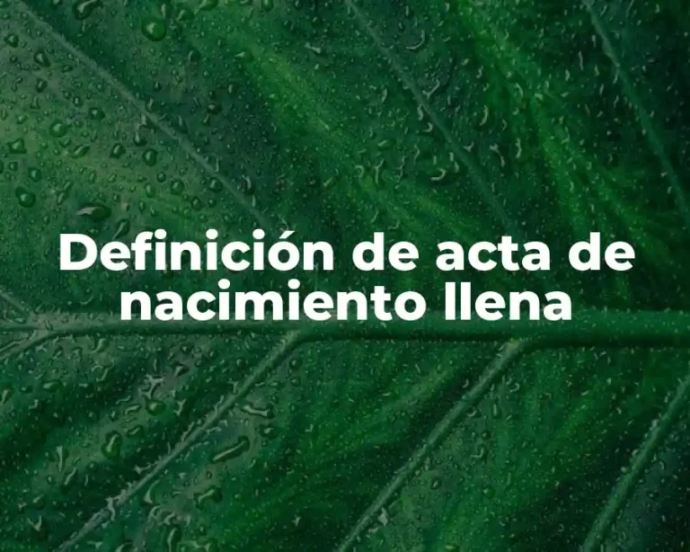Definición de acta de nacimiento llena
