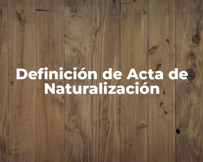 Definición de Acta de Naturalización