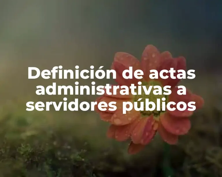 Definición de actas administrativas a servidores públicos