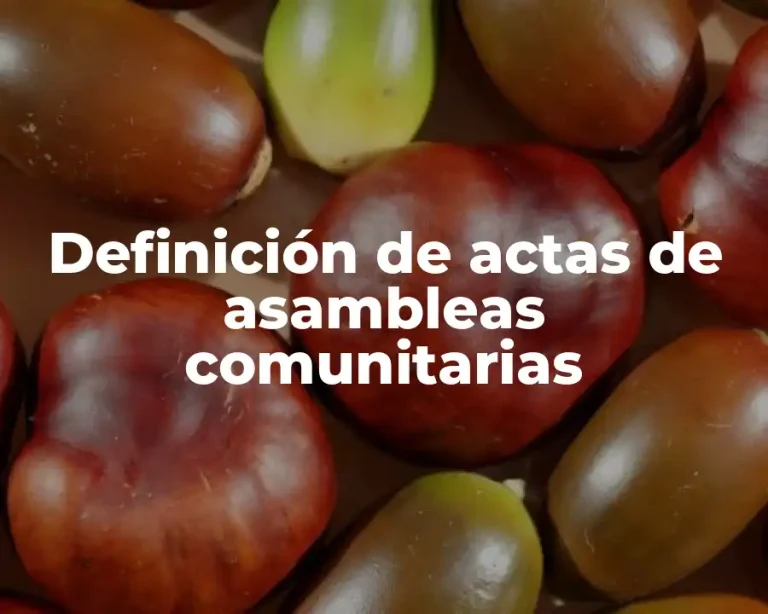 Definición de actas de asambleas comunitarias
