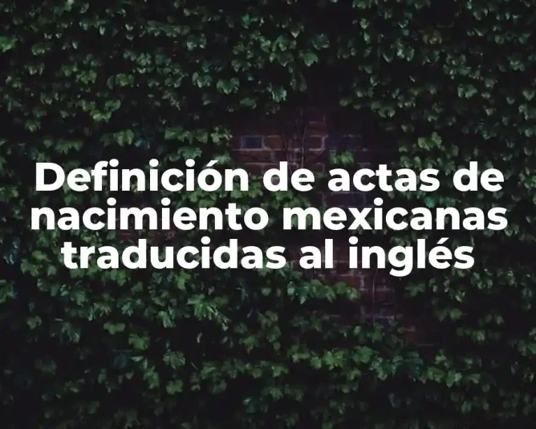 Definición de actas de nacimiento mexicanas traducidas al inglés
