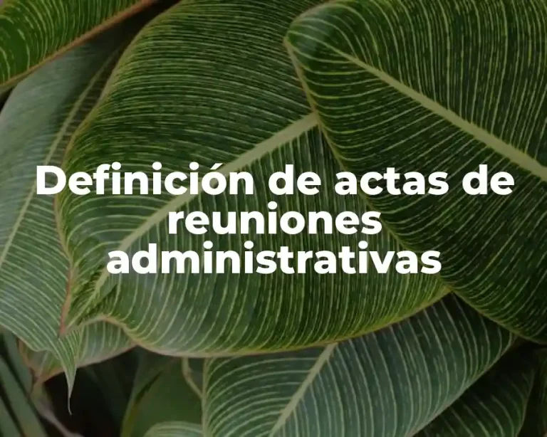 Definición de actas de reuniones administrativas