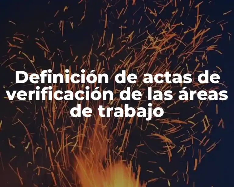Definición de actas de verificación de las áreas de trabajo