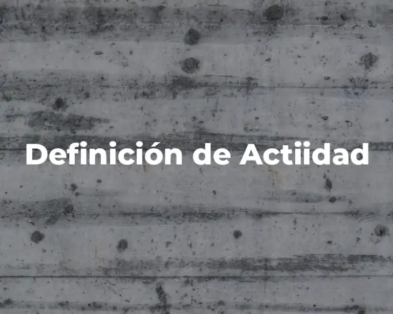 Definición de Actiidad