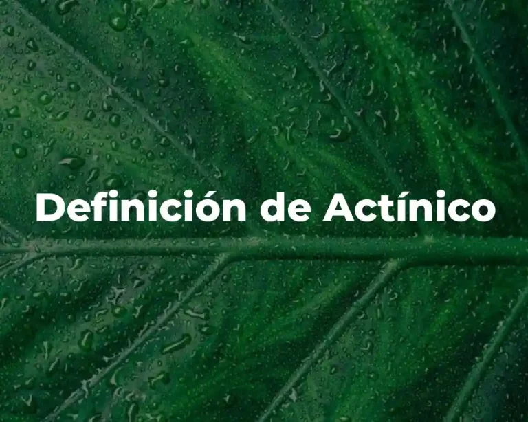 Definición de Actínico