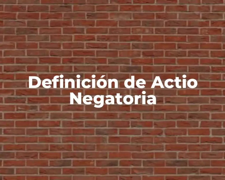 Definición de Actio Negatoria