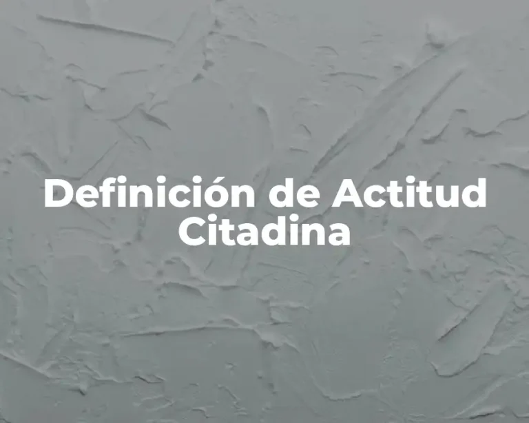 Definición de Actitud Citadina