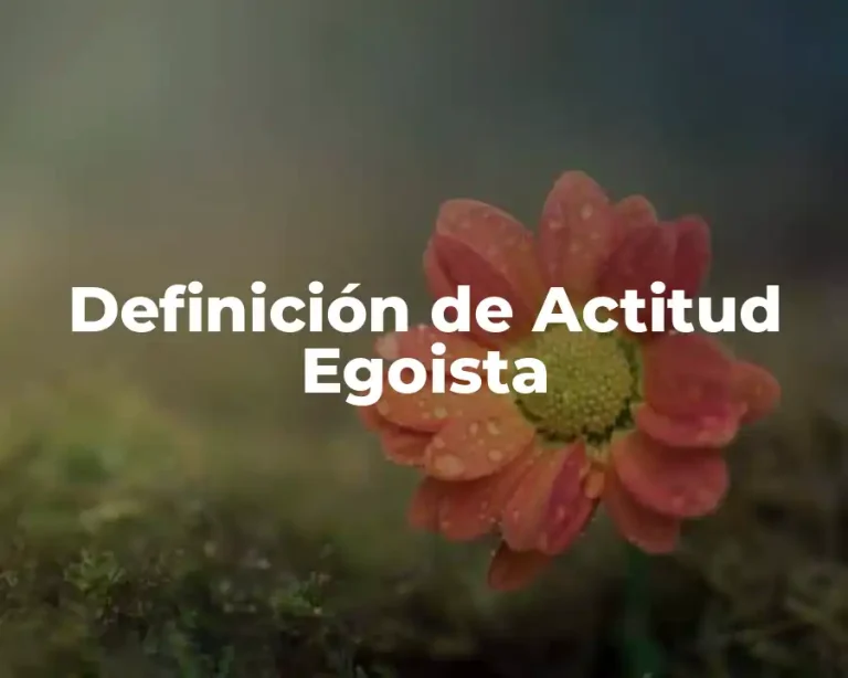 Definición de Actitud Egoista