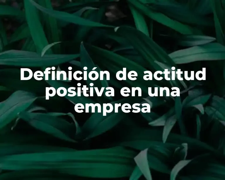 Definición de actitud positiva en una empresa