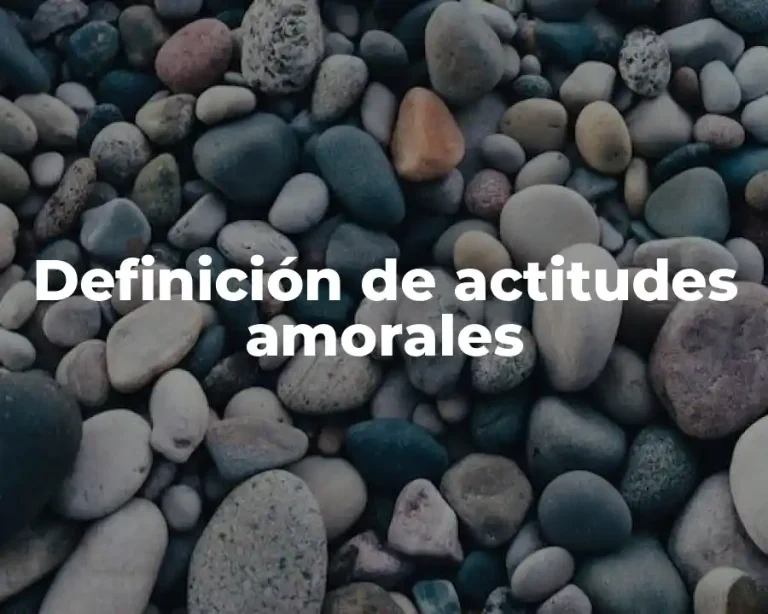 Definición de actitudes amorales
