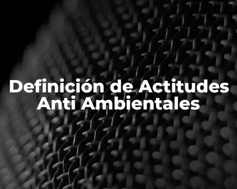 Definición de Actitudes Anti Ambientales