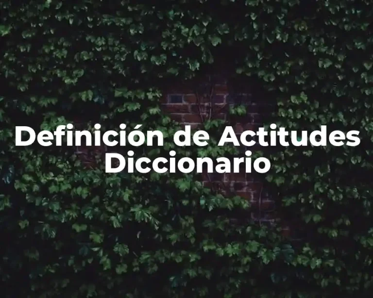 Definición de Actitudes Diccionario