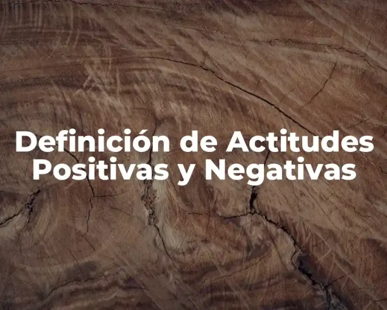 Definición de Actitudes Positivas y Negativas