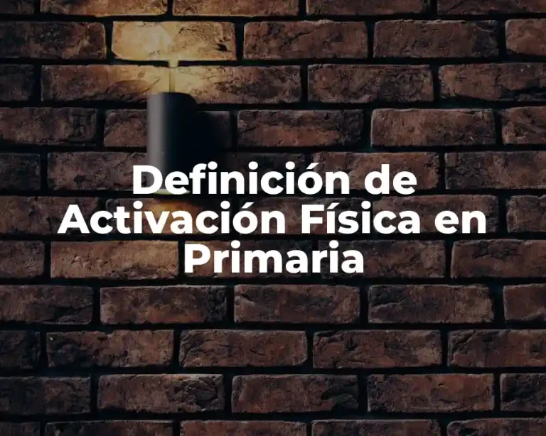 Definición de Activación Física en Primaria
