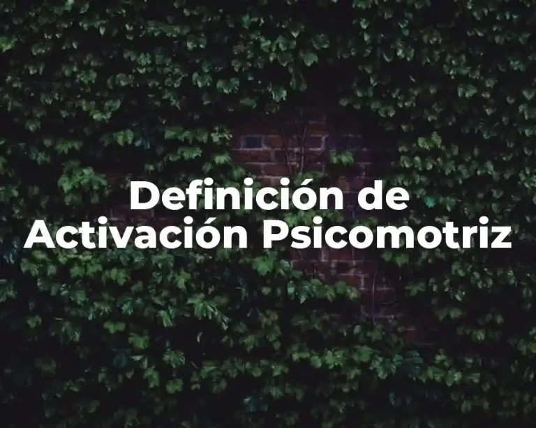 Definición de Activación Psicomotriz