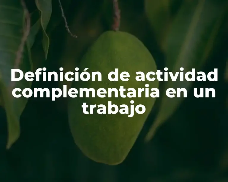 Definición de actividad complementaria en un trabajo