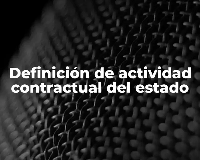Definición de actividad contractual del estado