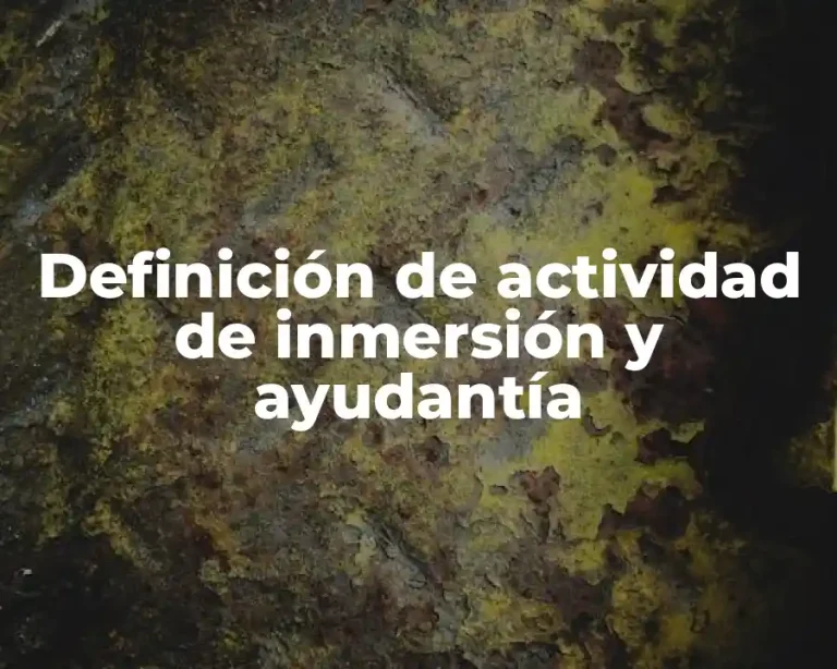 Definición de actividad de inmersión y ayudantía