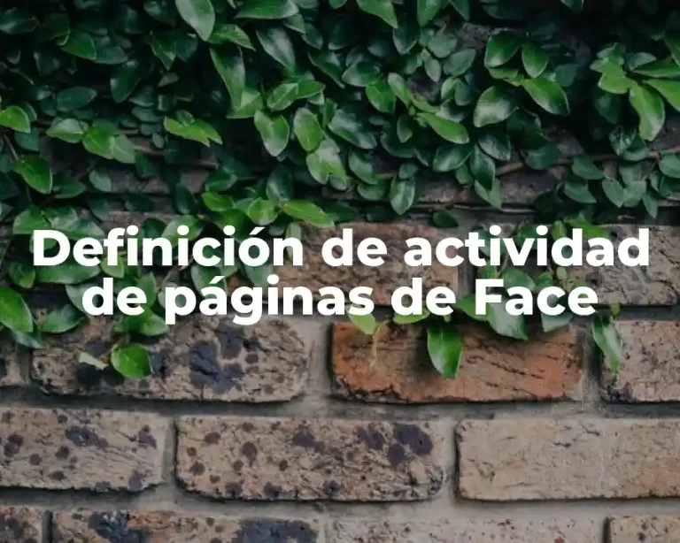 Definición de actividad de páginas de Face