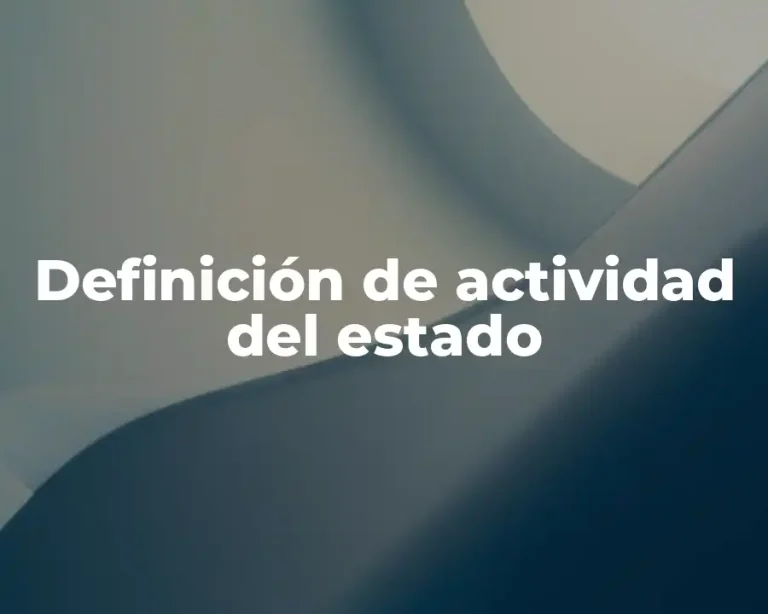 Definición de actividad del estado