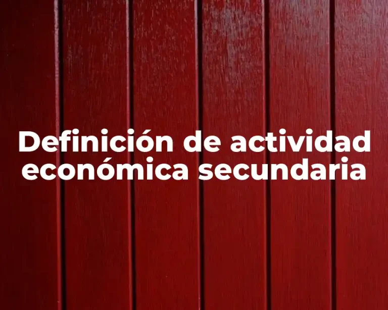 Definición de actividad económica secundaria