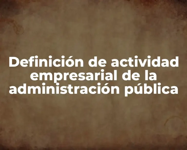 Definición de actividad empresarial de la administración pública