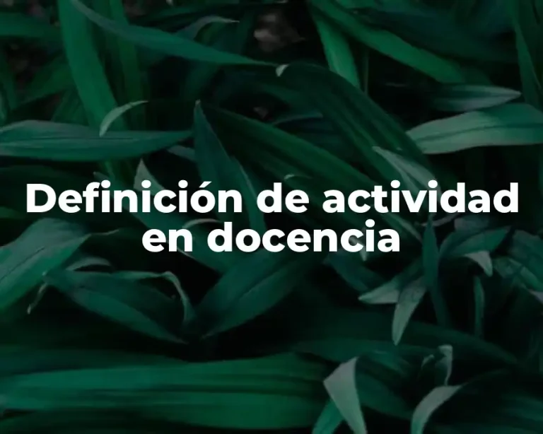 Definición de actividad en docencia