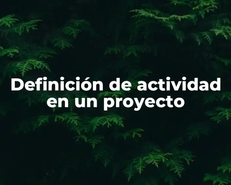 Definición de actividad en un proyecto