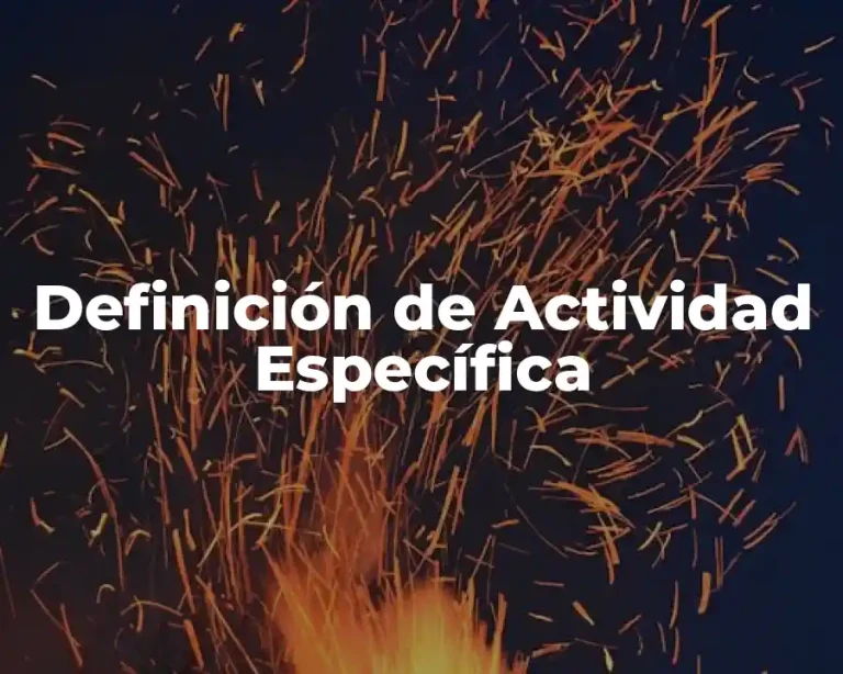 Definición de Actividad Específica
