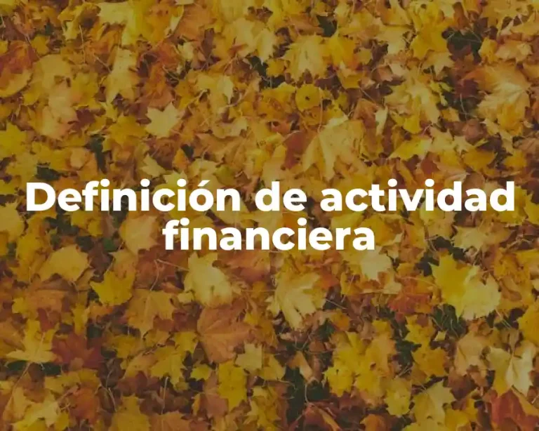 Definición de actividad financiera