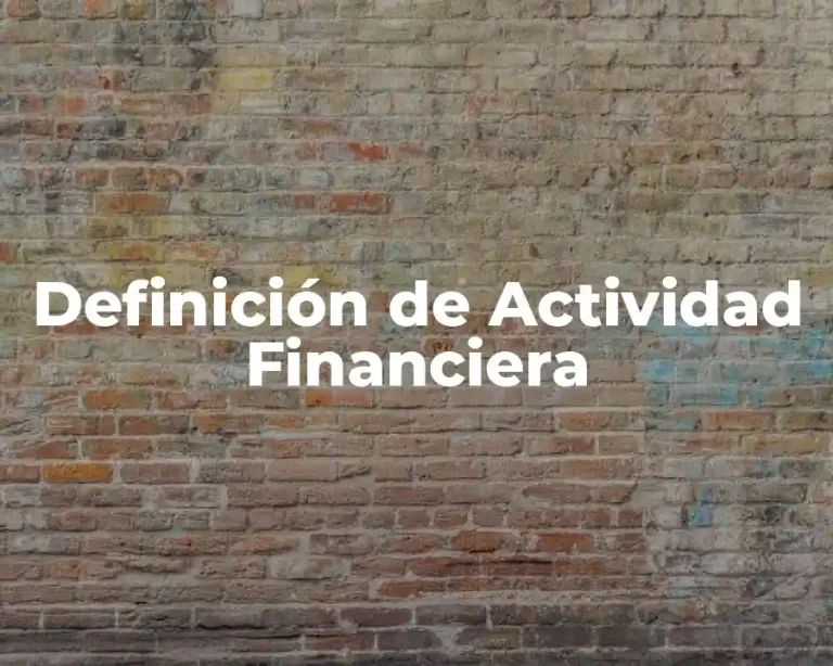 Definición de Actividad Financiera