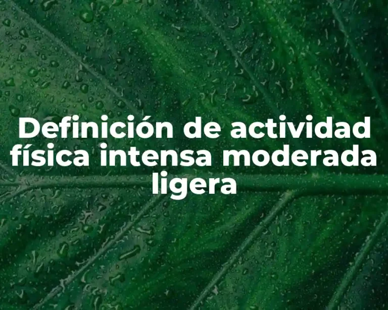 Definición de actividad física intensa moderada ligera