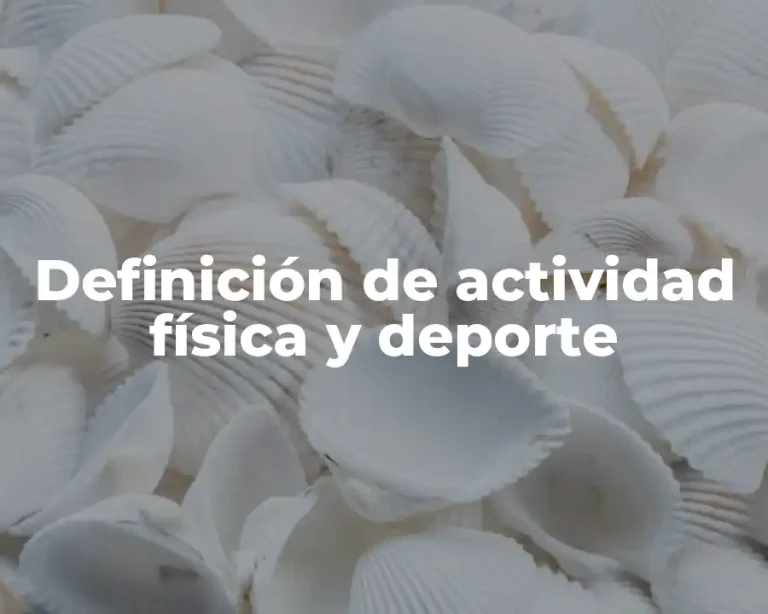 Definición de actividad física y deporte