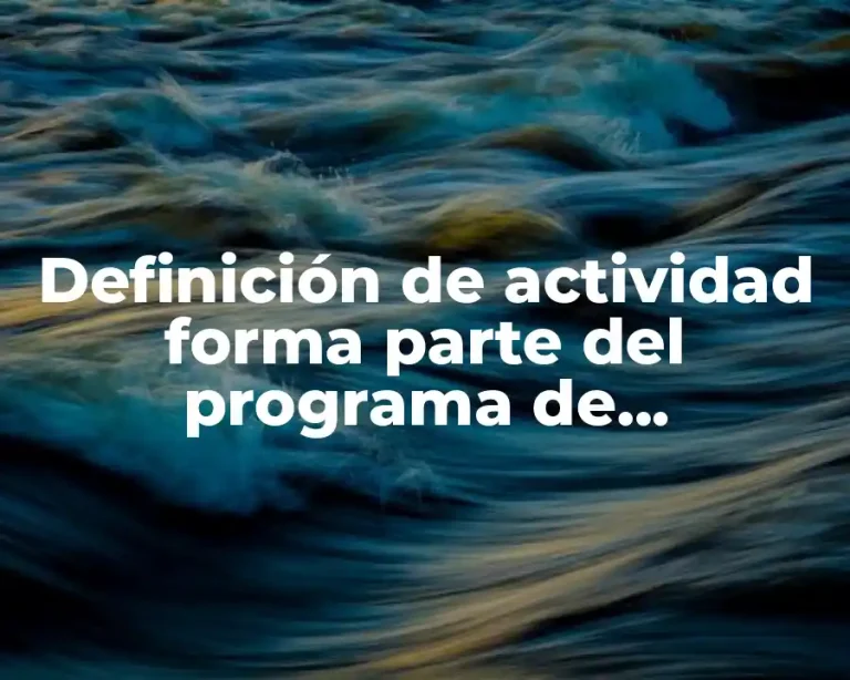Definición de actividad forma parte del programa de acompañamiento