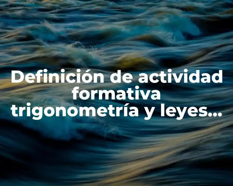 Definición de actividad formativa trigonometría y leyes de newton