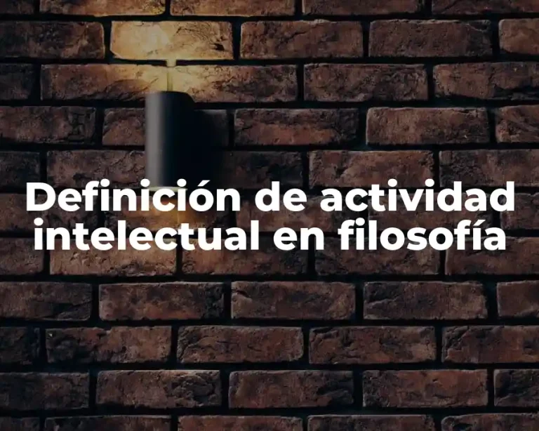 Definición de actividad intelectual en filosofía