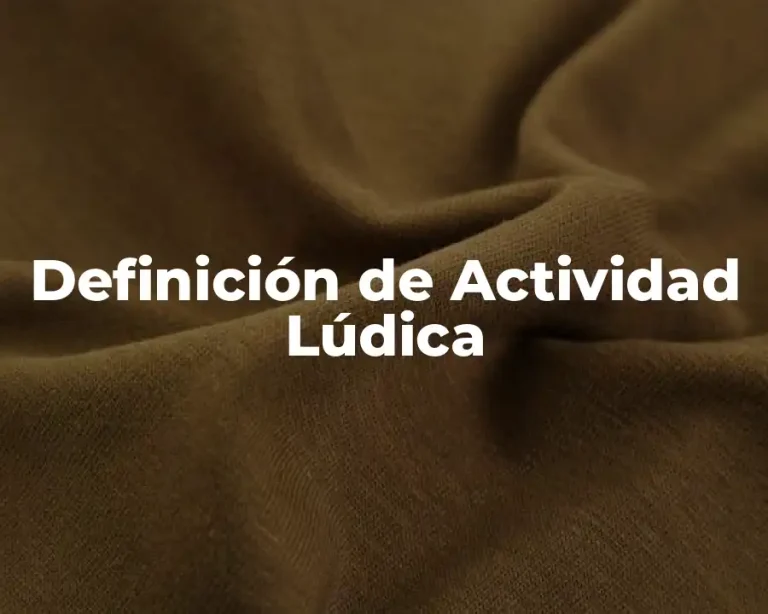 Definición de Actividad Lúdica