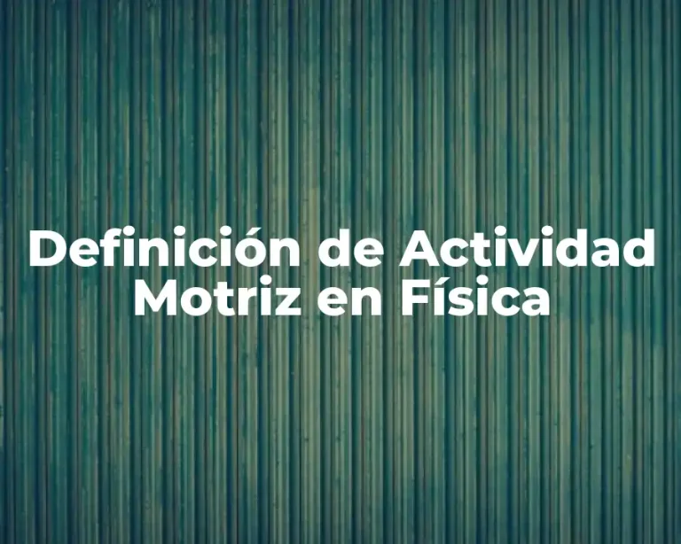 Definición de Actividad Motriz en Física