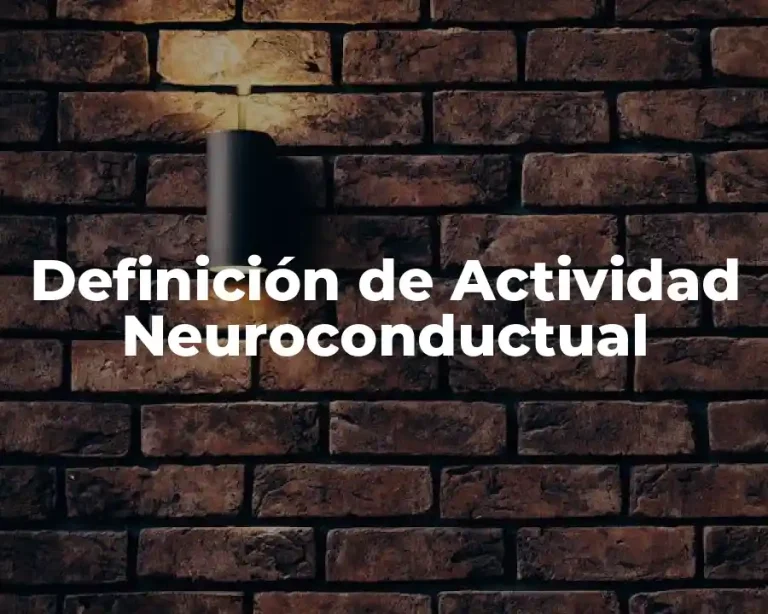 Definición de Actividad Neuroconductual