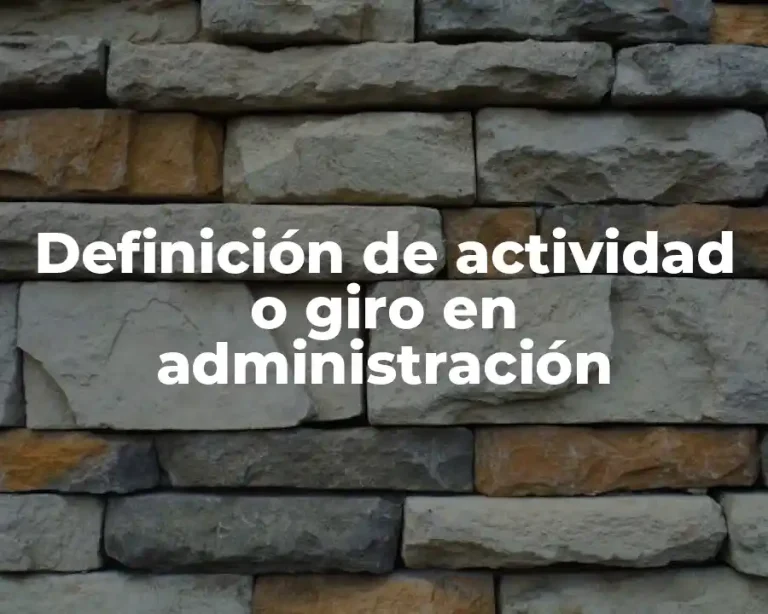 Definición de actividad o giro en administración