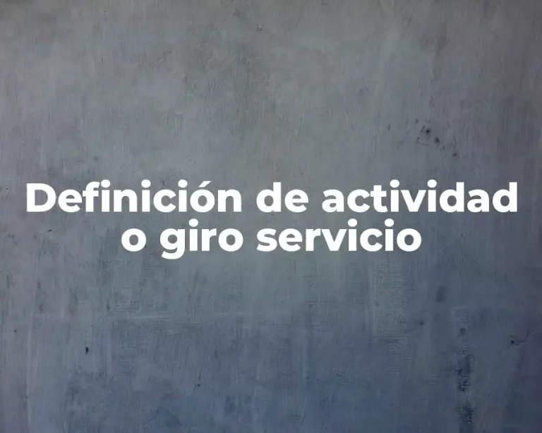 Definición de actividad o giro servicio